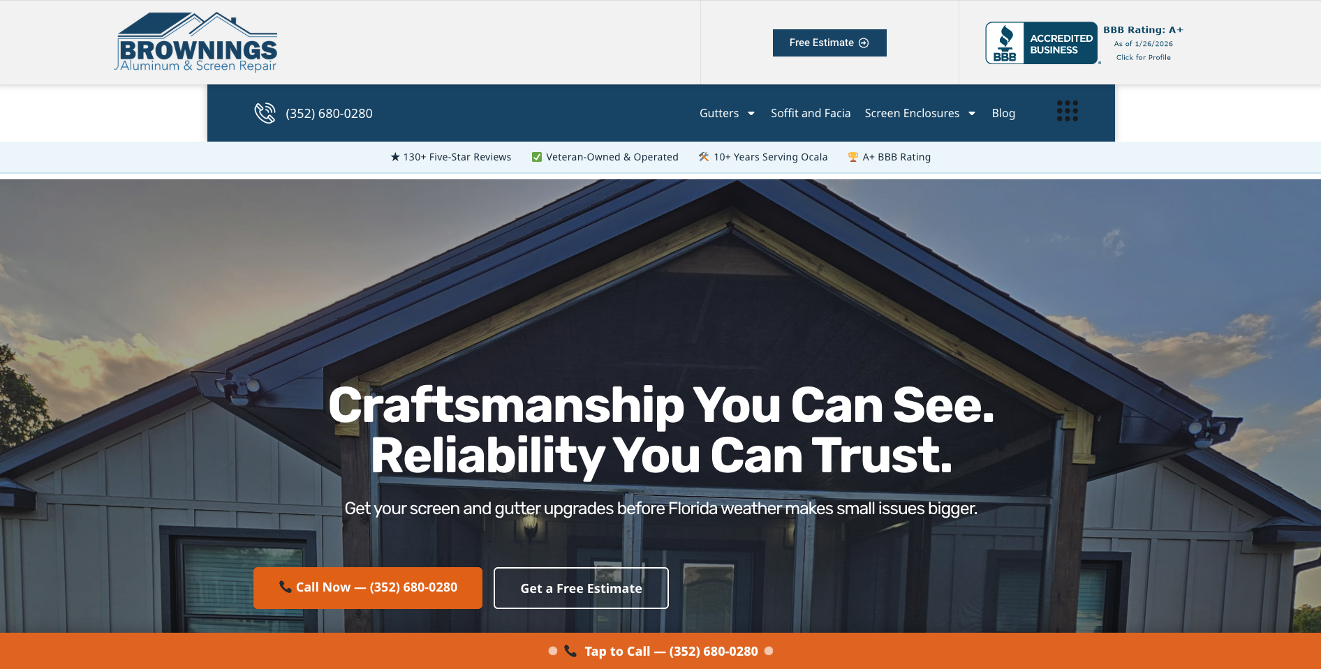 Brownings Aluminum website